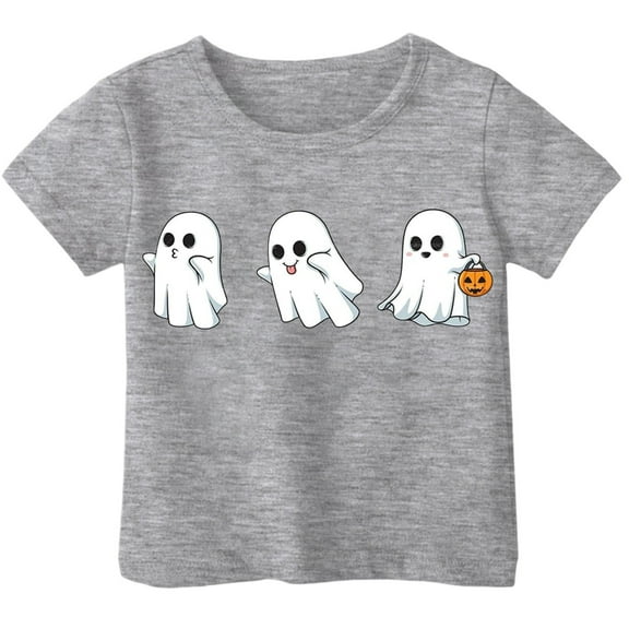 Weebloom Halloween Tee Shirts for Kids Boys Girls Children Printed T Shirt Style Short Sleeved Top for 1-13 Years Old Outwear,4-5 Years