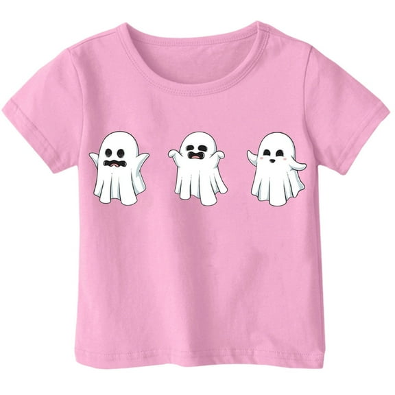 Weebloom Halloween Tee Shirts for Kids Boys Girls Children Printed T Shirt Style Short Sleeved Top for 1-13 Years Old Outwear,4-5 Years
