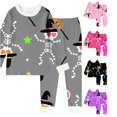 thumbnail image 1 of Weebloom Halloween Toddler Girl Pajamas Boys Pajama Set Long Sleeve Sleepwear Nightwear Pjs Loungewear Grey 3Y, 1 of 4