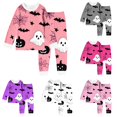 thumbnail image 1 of Weebloom Halloween Toddler Girls Winter Pajamas Cute Bat Boys Pajama Set Long Sleeve Sleepwear Nightwear Pjs Loungewear Light Pink 3Y, 1 of 4