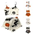 thumbnail image 1 of Weebloom Halloween Women Pajama Sets Pumpkin Sleeveless Camisole Silk Satin Pajamas Set 3Pcs Floral Lace Sleepwear Nightwear Pjs Loungewear Beige Xl, 1 of 4