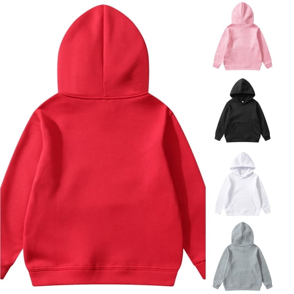 Weebloom Hoodies For Kids Boys Girls Long Sleeve Pullover Hoodie Sweatshirts Red 8-10 Years