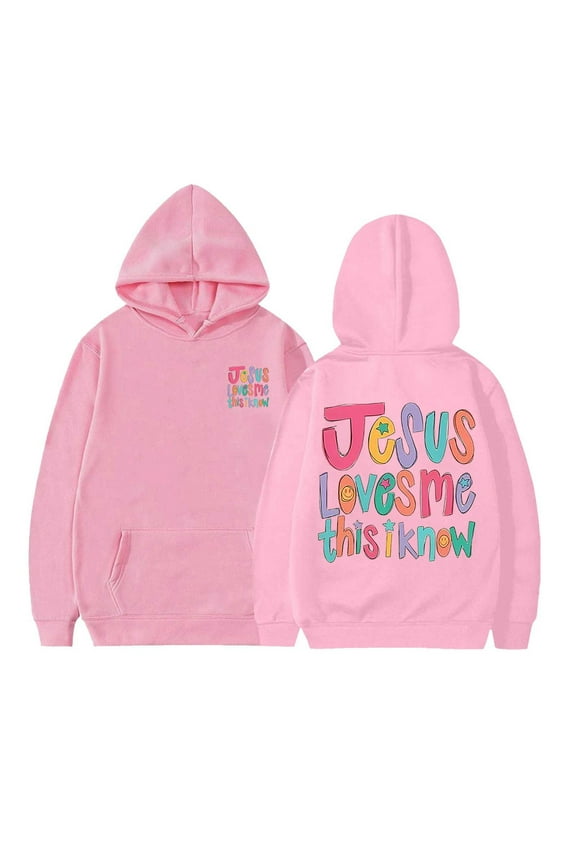 Hoodies for Girls Jesus Long Sleeve Soft Sweatshirt Graphic Hoody Pullovers Top Clothes Sweatshirts,Pink 3-4 Years