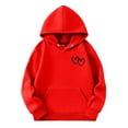 thumbnail image 1 of Weebloom Hoodies for Girls Long Sleeve Soft Sweatshirt Graphic Hoody Kids Cute Pullovers Top Clothes Hoodie 9-10 Years Red, 1 of 3
