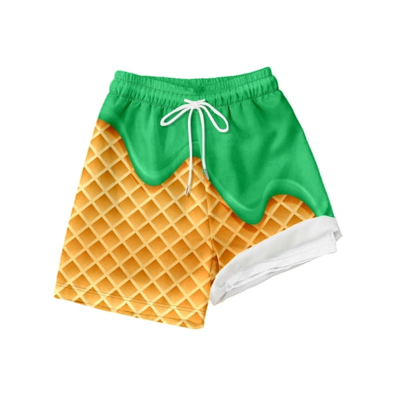 Weebloom Ice Cream Shorts Boys,Athletic Summer Outdoor Play Elastic Waistband 5-14 Knee-Length Comfortable Outwear Kids Boys Baseball Shorts,7 Years