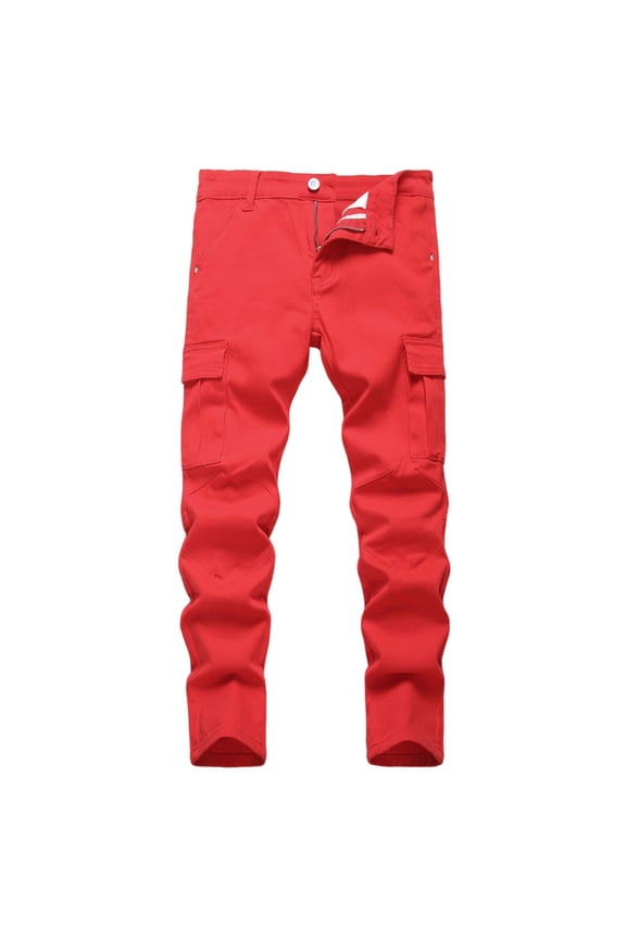 Kids Boys' Denim Pants High Street Fashion Casual Long Pants Kids Comfortable Stretch Denim Trousers Jeans For Boys 14-16 Years