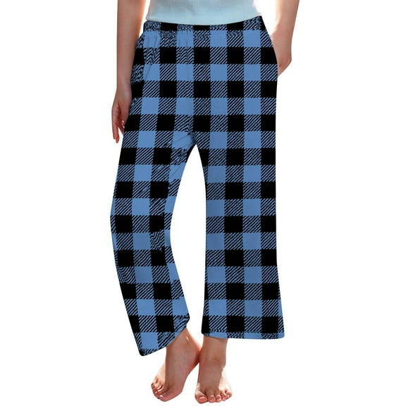 Weebloom Kids Boys Girls Christmas Pajamas Pants Fashion Plaid Xmas Print Long Pants Soft Comfy Casual Sleepovers Home Relaxation Everyday Outfits Pjs Loungewear 7-8 Years