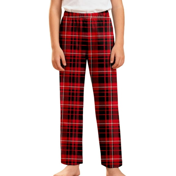 Weebloom Kids Boys Girls Christmas Pajamas Pants Festive Holiday Xmas Print Pants Soft Comfortable Bottoms Pjs Nightwear 5-6 Years