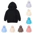 thumbnail image 1 of Weebloom Kids Boys Hoodie Toddler Girls Pullover Sweatshirt Children Solid Plus Babies Hooded Color Tops Coat Tops Black 8-9 Years, 1 of 6