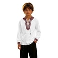 thumbnail image 1 of Weebloom Kids Boys Medieval Renaissance Pirate Shirt Long Sleeve Cosplay Shirt Dress Up Top Role Play Halloween Shirts,Size 3-16 Y, 1 of 6