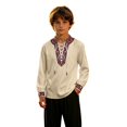 thumbnail image 1 of Weebloom Kids Boys Medieval Renaissance Pirate Shirt Long Sleeve Cosplay Shirt Dress Up Top Role Play Halloween Shirts,Size 3-16 Y, 1 of 6