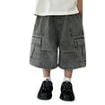 thumbnail image 1 of Weebloom Kids Boys Shorts Casual Loose Denim Retro Street Summer 1-12Years Stylish Dailywear,2-3 Years, 1 of 7