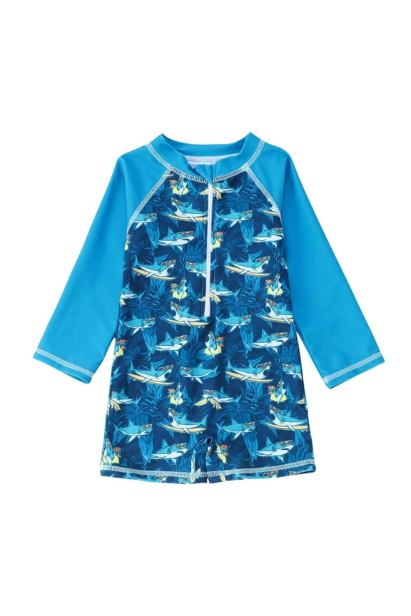 Kids Boys Swim Set Long Sleeve Rash Guard Print Swimming Sun Summer Outfit Bathing Suit For Beach Pool Boy Swimsuits Yellow 9-12 Months