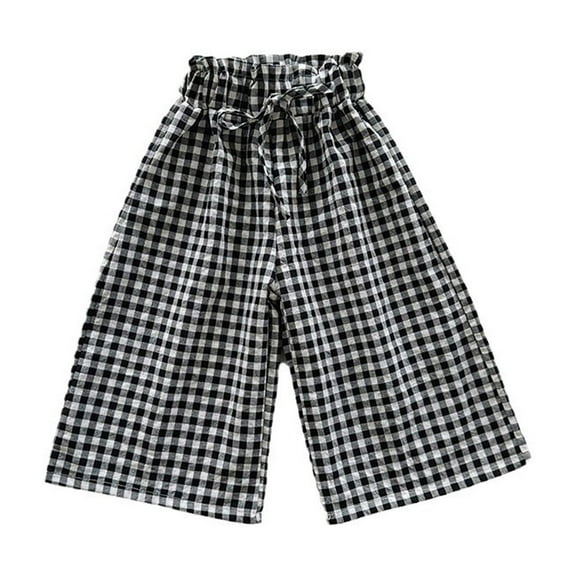 Weebloom Kids Girls Athletic Pants Boy Classic Plaid Elastic Jogger Gingham Long Summer Fall Wide Leg Sweatpants Lovely Dailywear,18-24 Months
