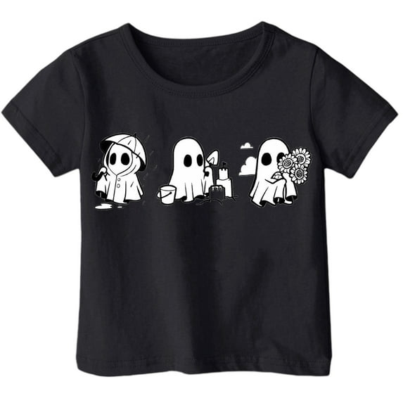 Weebloom Kids Halloween Shirts Boys Girls Children Printed T Shirt Style Short Sleeved Top for 1-13 Years Old Outwear,2-3 Years