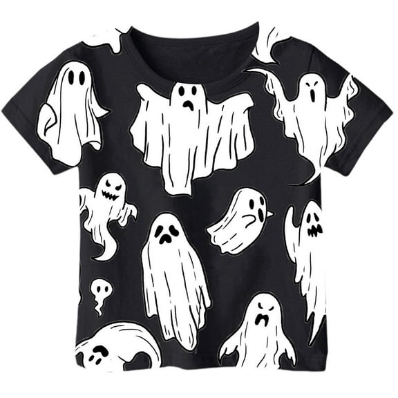 Weebloom Kids Halloween Shirts Boys Girls Children Printed T Shirt Style Short Sleeved Top for 1-13 Years Old Outwear,8-9 Years