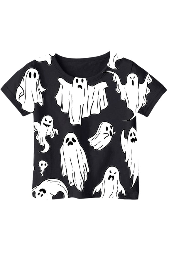 Kids Halloween Shirts Boys Girls Children Printed T Shirt Style Short Sleeved Top for 1-13 Years Outwear,8-9 Years
