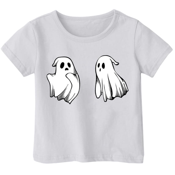 Weebloom Kids Halloween Shirts Boys Girls Hallowmas Cute Printed T Shirt Short Sleeved Tops For 1-13 Years Old Tees 12-13 Years White