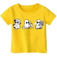 thumbnail image 1 of Weebloom Kids Halloween Shirts Boys Girls Hallowmas Cute Printed T Shirt Short Sleeved Tops For 1-13 Years Old Tees 12-13 Years Yellow, 1 of 3