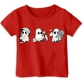 thumbnail image 1 of Weebloom Kids Halloween Shirts Boys Girls Hallowmas Cute Printed T Shirt Short Sleeved Tops For 1-13 Years Old Tees 2-3 Years Red, 1 of 3