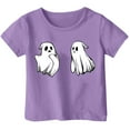 thumbnail image 1 of Weebloom Kids Halloween Shirts Boys Girls Hallowmas Cute Printed T Shirt Short Sleeved Tops For 1-13 Years Old Tees 3-4 Years Purple, 1 of 3