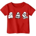 thumbnail image 1 of Weebloom Kids Halloween Shirts Boys Girls Hallowmas Cute Printed T Shirt Short Sleeved Tops For 1-13 Years Old Tees 3-4 Years Red, 1 of 3