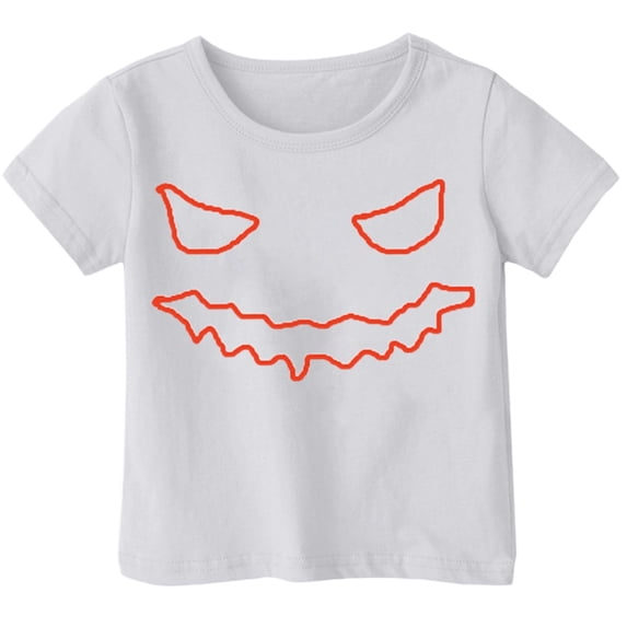Weebloom Kids Halloween Shirts Boys Girls Hallowmas Cute Printed T Shirt Short Sleeved Tops For 1-13 Years Old Tees 6-7 Years White