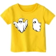 thumbnail image 1 of Weebloom Kids Halloween Shirts Boys Girls Hallowmas Cute Printed T Shirt Short Sleeved Tops For 1-13 Years Old Tees 8-9 Years Yellow, 1 of 3