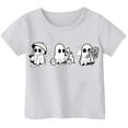 thumbnail image 1 of Weebloom Kids Halloween Shirts Boys Girls Printed T Shirt Short Sleeved Tops For 1-13 Years Old Lovely Shirt,White, 1 of 3