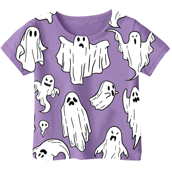 Weebloom Kids Halloween T Shirts Boy Girl Children Printed T Shirt Style Short Sleeved Top for 1-13 Years Old Dailywear,3-4 Years