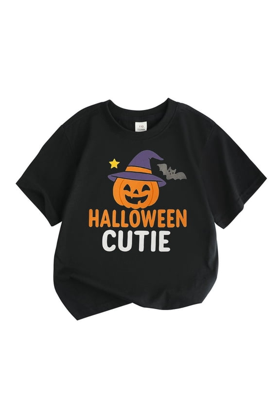Kids Halloween T Shirts Boy Girl Pumpkin Tops Short Sleeve T Shirt Print Casual Tee Comfortable Childrens Shirt Dailywear,3-4 Years