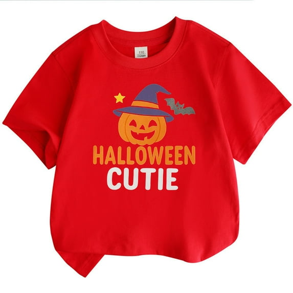 Weebloom Kids Halloween T Shirts Boy Girl Pumpkin Tops Short Sleeve T Shirt Print Casual Tee Comfortable Childrens Shirt Dailywear,7-8 Years