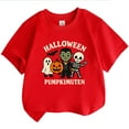 thumbnail image 1 of Weebloom Kids Halloween T Shirts T Shirt Pumpkin Design Short Sleeve Tee Tops Fashion Casual Base Layer Shirt Leisure Dailywear Watermelon Red 10-11 Years, 1 of 4
