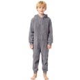 thumbnail image 1 of Weebloom Kids Hooded Onesie Pajamas Flannel Soft Full Romper Jumpsuit For Toddler Winter Warm Outfit Indoor Outdoor Activities Pjs Loungewear For Boys Girls Dark Gray 3-4 Years, 1 of 8