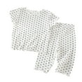 thumbnail image 1 of Weebloom Kids Pajamas Girls Boys Short Sleeve Air Conditioning Outfit Casual Two Piece Toddler Baby From 6 Months To 9 Years Old Nightwear Girl Pajama 6-7 Years White, 1 of 9