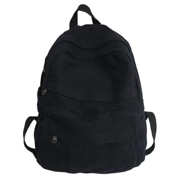 Weebloom Large School Backpack For Kids Boys Girls Classic Solid Color Backpack Bookbag Middle High School College Black