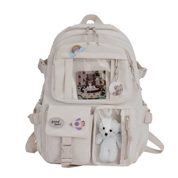 Weebloom Large School Backpack For Kids Boys Girls Cute Bookbag Elementary Middle School Beige