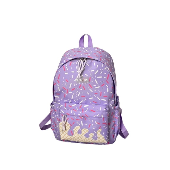 Weebloom Large School Backpack For Kids Boys Girls Ice Cream Cute Daypack Lightweight Bookbag Middle High School College Purple