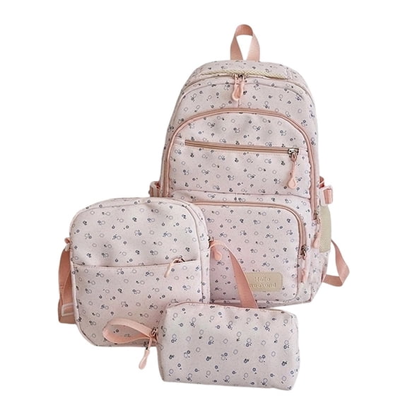 Weebloom Large School Backpack For Kids Girls Cute 3Pcs School Bags Set Cute Pattern Lightweight Daypack Bookbag Middle High School College Pink