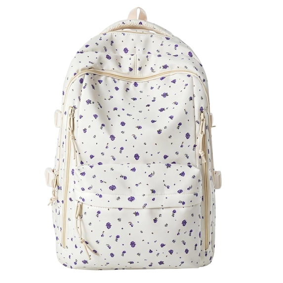 Weebloom Large School Backpack For Kids Girls Cute Lightweight Floral Print Large Capacity Bookbag Middle High School College Purple