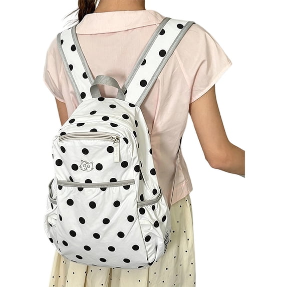 Weebloom Large School Backpack For Kids Girls Cute Polka Dot School Bag Travel Bookbag Middle High School College Black