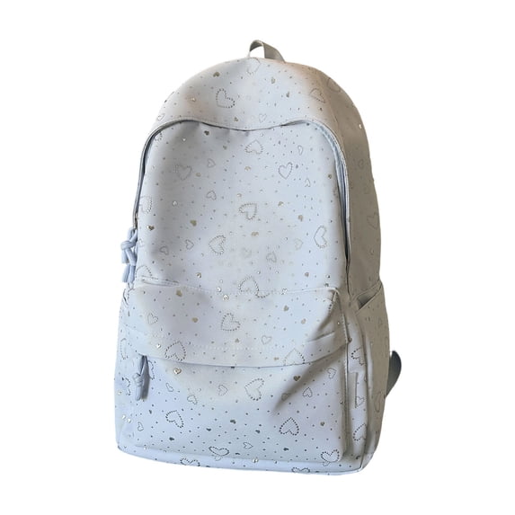 Weebloom Large School Backpack For Kids Girls Cute Polka Heart Print Daily Large Capacity Backpack Bookbag Middle High School College Blue