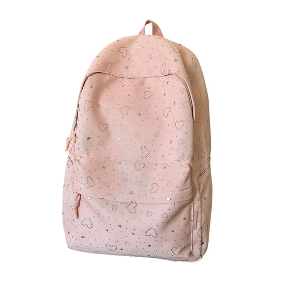 Weebloom Large School Backpack For Kids Girls Cute Polka Heart Print Daily Large Capacity Backpack Bookbag Middle High School College Pink