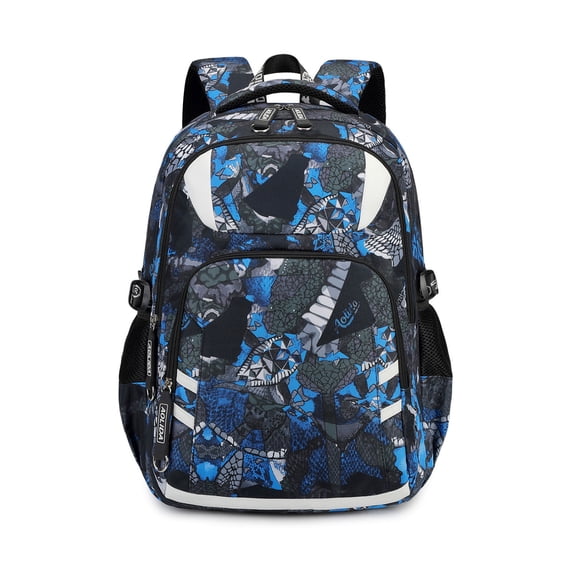 Weebloom Large School Backpack For Kids Boys Girls Large Capacity With Reflective Strips Lightweight Ergonomic Daypack Bookbag Elementary Middle School Blue