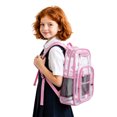 thumbnail image 1 of Weebloom Large School Clear Backpack For Kids Boys Girls Waterproof Lightweight Transparent Design Visibility For School Daily Use Bookbag Middle High School College Pink, 1 of 4