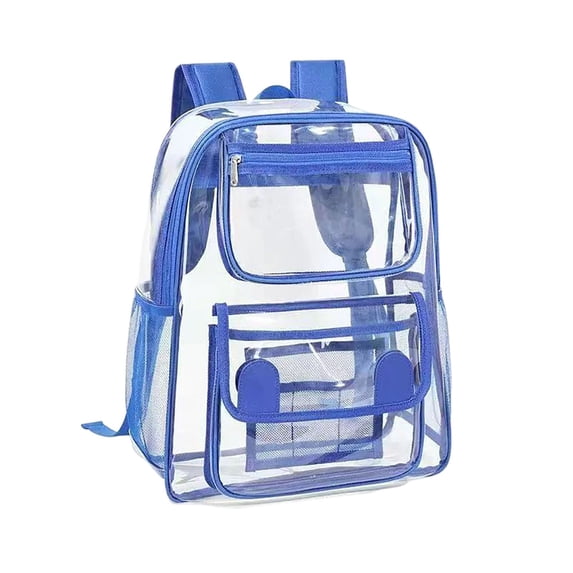 Weebloom Large School Clear Backpack For Kids Boys Girls Waterproof Transparent Large Capacity For Outdoor Travel Bookbag Middle High School College Blue