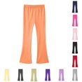 thumbnail image 1 of Weebloom Leggings For Teen Girls Kids High Waist Soft Stretch Casual Pants With Pockets Yoga Dance Pants Orange 10-12 Years, 1 of 4