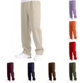 thumbnail image 1 of Weebloom Little Boy Sweatpants Athletic Running Pants Casual Elastic Waist Drawstring Loose Fit Wide Leg Joggers Pants With Pockets For Kids Trousers Beige 7-8 Years, 1 of 5