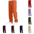 thumbnail image 1 of Weebloom Little Boy Sweatpants Kids Athletic Running Pants Baggy Straight Leg Open Bottom Casual Pants Elastic Waist Joggers With Pockets And Drawstring Trousers Orange 5-6 Years, 1 of 5