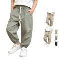 thumbnail image 1 of Weebloom Little Boys Summer Pants Wide Leg Lightweight Toddlers Kids Breathable Outdoor Sports Trousers For Warm Weather Green 8-10 Years, 1 of 6